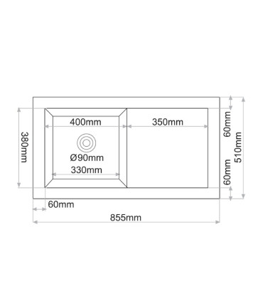 Lavello da cucina Sopra Piano con scolapiatte TEMIS