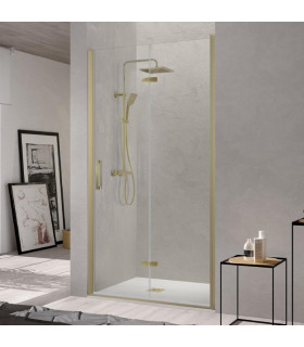 Parete doccia frontale pieghevole NARDI ORO SPAZZOLATO