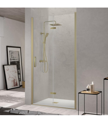 Parete doccia frontale pieghevole NARDI ORO SPAZZOLATO