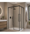 Schermo doccia angolare fissi + scorrevole PAVÍA Nero Opaco