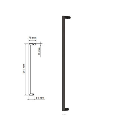 Box doccia fisso frontale + porta scorrevole con tirante PAVIA Nero Opaco