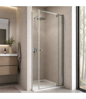 Box doccia per spazi ridotti fisso + porta pivotante 503