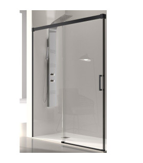 Box doccia frontale Fisso + Scorrevole GLASÉ Nero Opaco