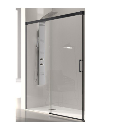 Box doccia frontale Fisso + Scorrevole GLASÉ Nero Opaco