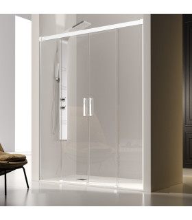 Box doccia 2 frontale Fisso + 2 Scorrevole GLASÉ Bianco
