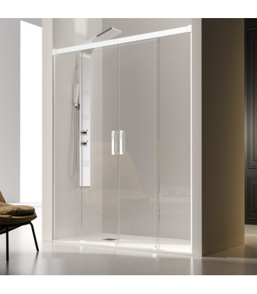 Box doccia 2 frontale Fisso + 2 Scorrevole GLASÉ Bianco