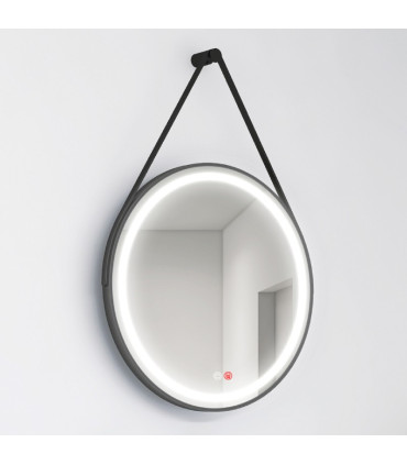 Specchio rotondo con luce LED e corda CLOE+
