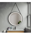 Specchio rotondo con luce LED e corda CLOE