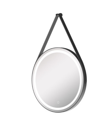 Specchio rotondo con luce LED e corda CLOE