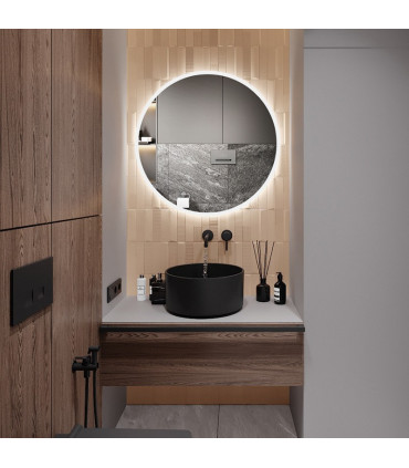 Specchio Rotondo con luce LED Frontale VERA