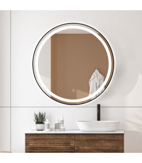 Specchio Rotondo con luce LED Frontale AURORA