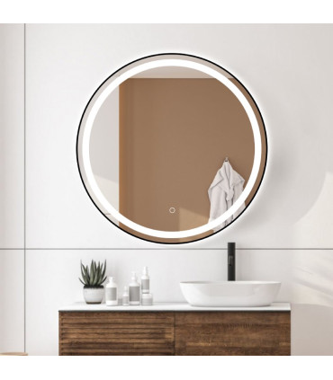 Specchio Rotondo con luce LED Frontale AURORA