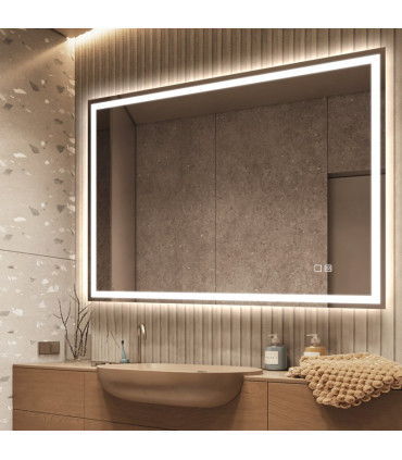 Specchio Rettangolare con luce LED frontale e Bluetooth MINERVA+