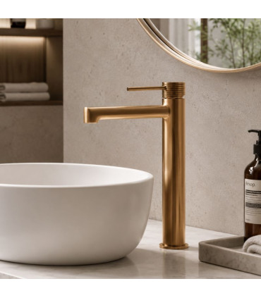 Rubinetto per lavabo a canna alta FIRENZE Oro rosa