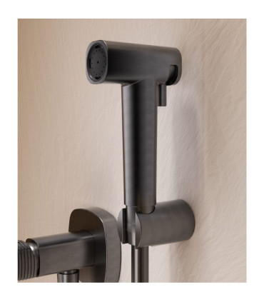 Doccia Igienica per Bidet con rubinetto incassato FIRENZE Black gun metal