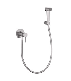 Doccia Igienica per Bidet con rubinetto incassato FIRENZE Nichel