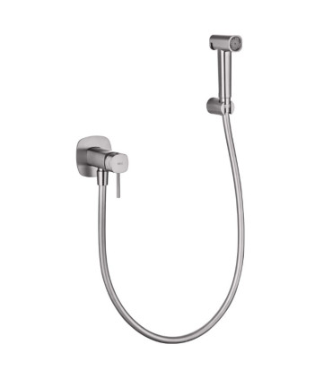 Doccia Igienica per Bidet con rubinetto incassato FIRENZE Nichel
