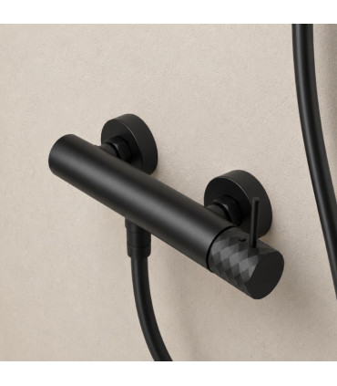 Set Doccia Monocomando con supporto GENOVA Nero