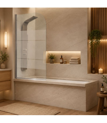 Box doccia frontale per vasca da bagno RITA Argento