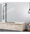 Box doccia frontale fissa + ribaltabile per vasca da Bagno RITA Nero