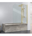 Box doccia frontale fissa + ribaltabile per vasca da Bagno RITA Oro