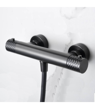 Set Doccia Termostatico con supporto GENOVA Black gun metal