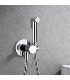 Doccia Igienica per Bidet con rubinetto incassato GENOVA Cromo