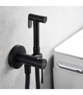 Doccia Igienica per Bidet con rubinetto incassato GENOVA Nero