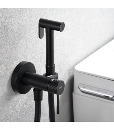 Doccia Igienica per Bidet con rubinetto incassato GENOVA Nero