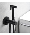 Doccia Igienica per Bidet con rubinetto incassato GENOVA Nero