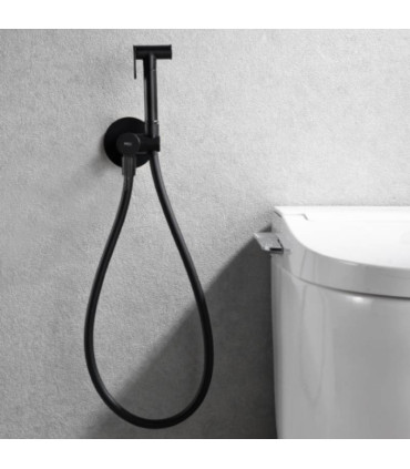 Doccia Igienica per Bidet con rubinetto incassato GENOVA Nero