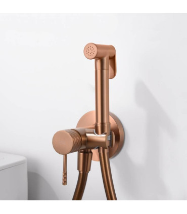 Doccia Igienica per Bidet con rubinetto incassato GENOVA Oro rosa