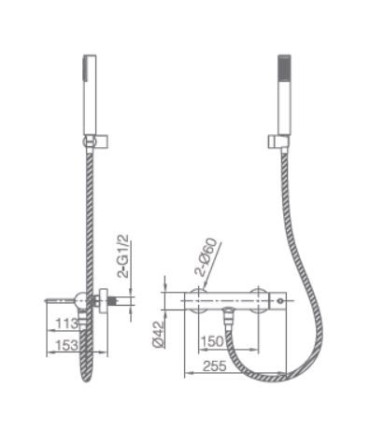 Set Doccia Monocomando con supporto MONZA Nichel