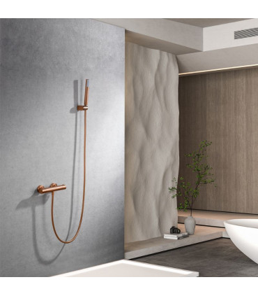Set Doccia Termostatico con supporto MONZA Oro rosa