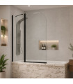 Box doccia frontale fissa + ribaltabile per vasca da Bagno RITA Nero