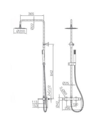Set Doccia Monocomando MONZA Oro