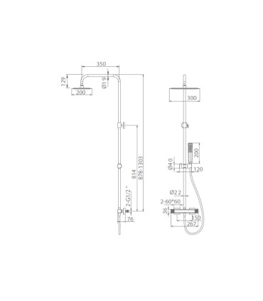 Set Doccia Termostatico MONZA Nichel